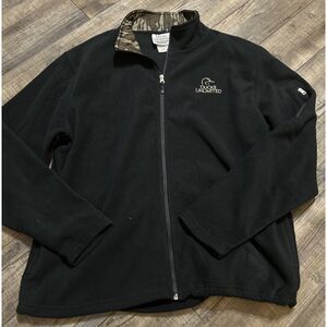 Ducks Unlimited Men's Fleece Black Full Zip Light Jacket Sz XL